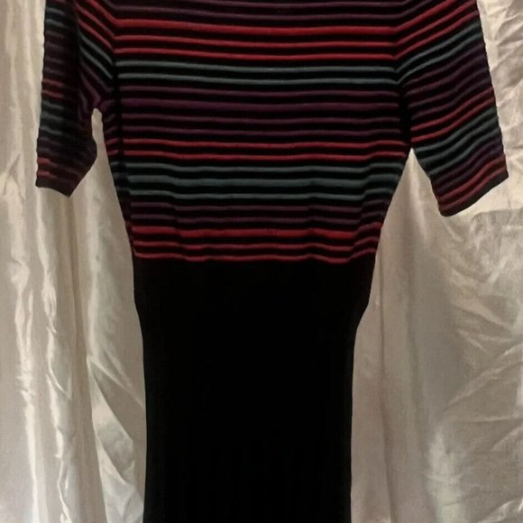 Candie's Womens Juniors Striped Choker Gigi Skater Sweater Dress Black Size XL - Picture 6 of 11